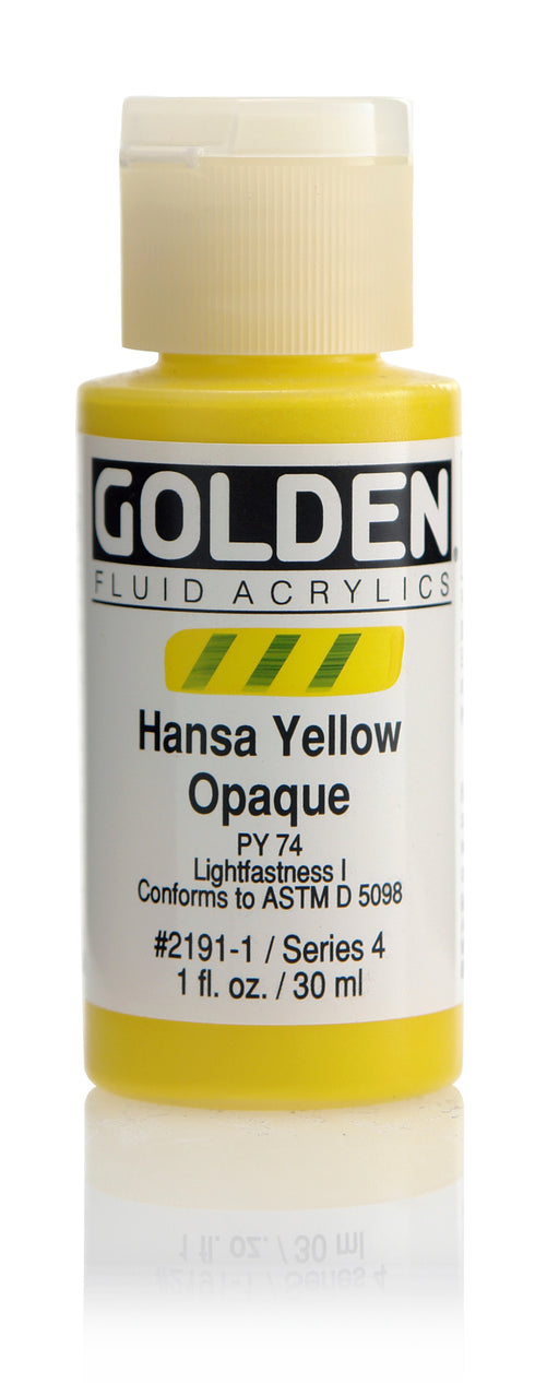 FLUID ACRYLIC PAINT HANSA YELLOW OW OPAQUE 1OZ