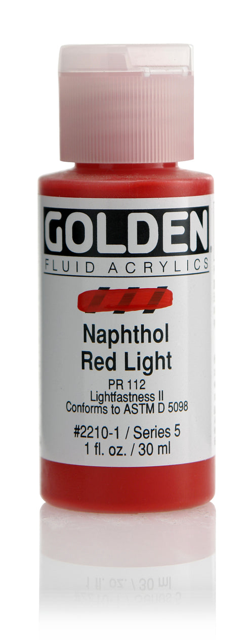FLUID ACRYLIC PAINT NAPT RED LT. 1OZ