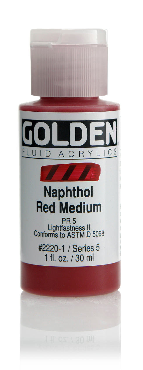 FLUID ACRYLIC PAINT NAPHTH RED MED 1OZ