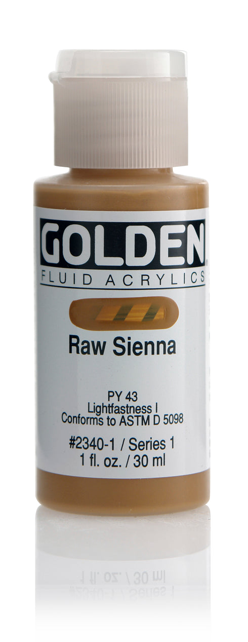 FLUID ACRYLIC PAINT  RAW SIENNA 1OZ