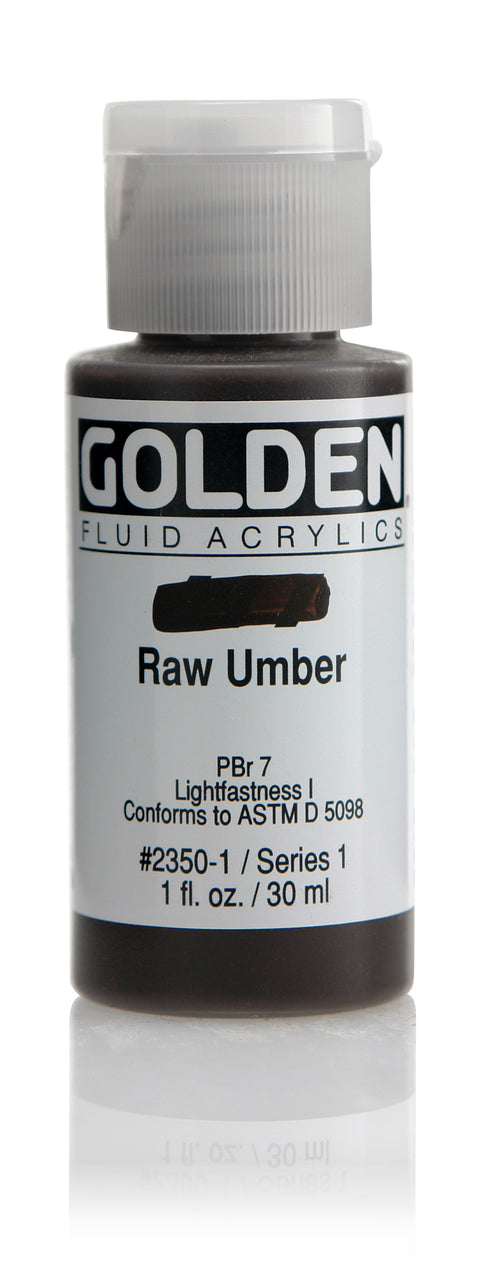 FLUID ACRYLIC PAINT RAW UMBER 1OZ
