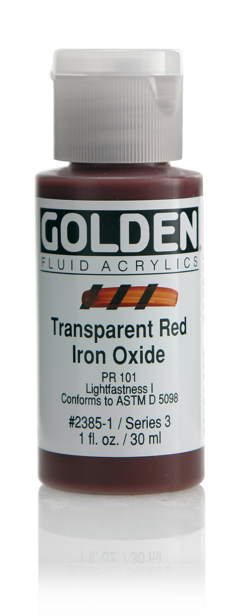 FLUID ACRYLIC PAINT TRN RED IRON OX. 1OZ