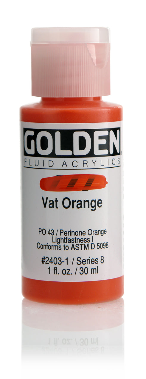 FLUID ACRYLIC PAINT  VAT ORANGE 1OZ