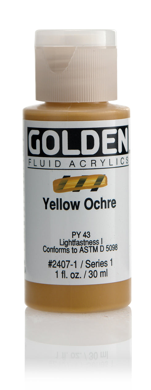 FLUID ACRYLIC PAINT  YELLOW OW OCHRE 1OZ