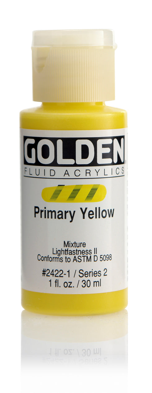 FLUID ACRYLIC PAINT PRIMARY YELLOW OW 1OZ