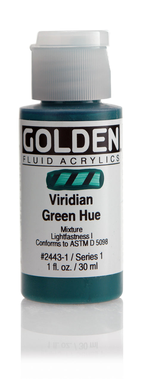 FLUID ACRYLIC PAINT VIR GREEN 1OZ