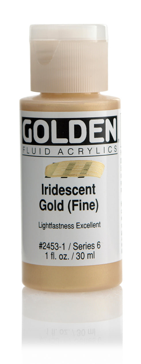 FLUID ACRYLIC PAINT IRIDESCENT GOLD 1OZ