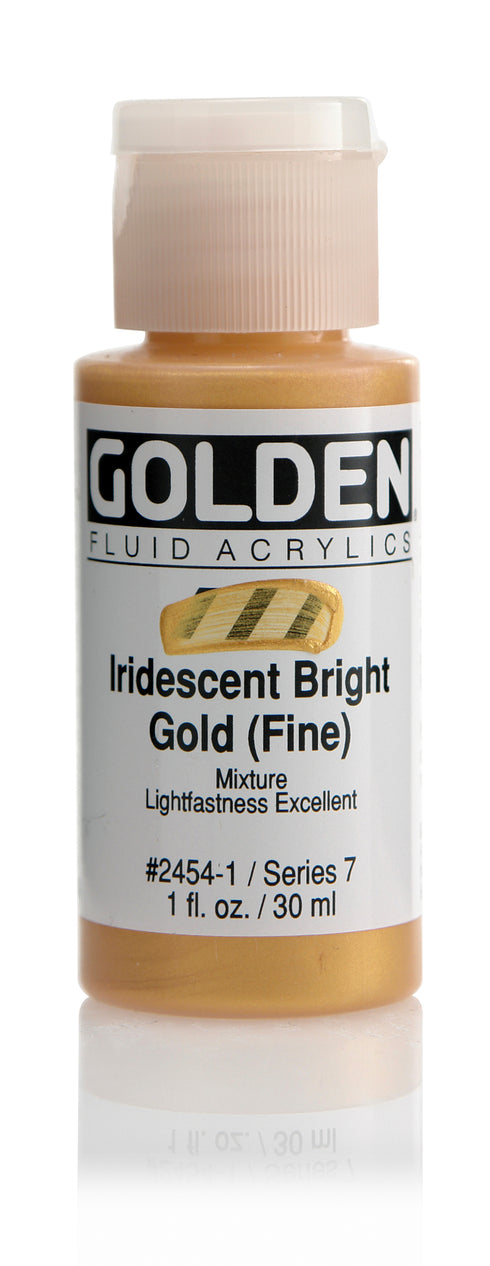 FLUID ACRYLIC PAINT  IRIDESCENT BRT GOLD 1OZ