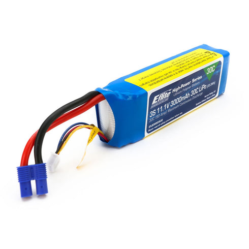 3000MAH 3S 11.1V 30C LIPO, EC3 - BATTERY