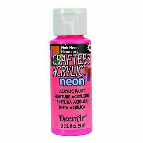 2OZ NEON PINK CRAFTER ACRYLIC PAINT