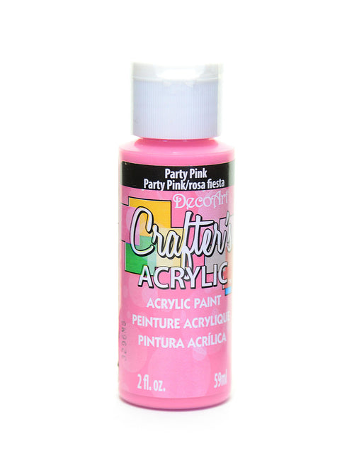 2OZ PARTY PNK CRAFTER ACRYLIC PAINT