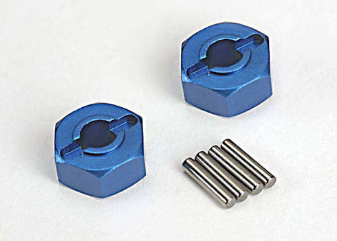 1654X WHEEL HUBS, HEX (BLUE-ANODIZED, LIGHTWEIGHT ALUMINUM)