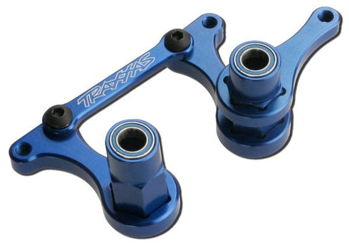 TRAXXAS 3743A ANODIZED BLUE ALUMINUM STEERING BELL CRANKS, RUSTLER, STAMPEDE