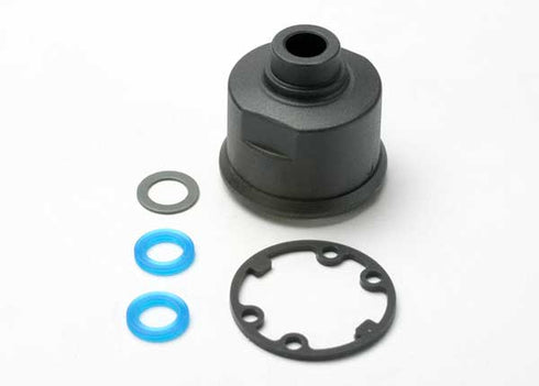 TRX-5381 TRAXXAS CARRIER, DIFFERENTIAL/ X-RING GASKETS (2)/ RING GEAR GASKET