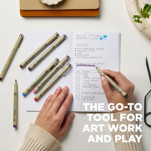 6PC MICRON PLASTIC NIB PEN SET