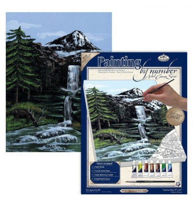 MT WATERFALL PAINT BY NUMBER CANVAS SMALL