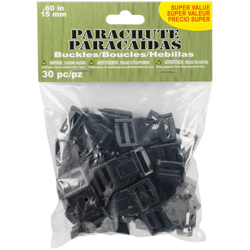 15MM BLACK BUCKLES 30PC
