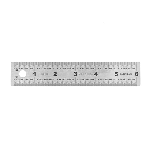 6" RUBBER BACK STAINLESS RULER