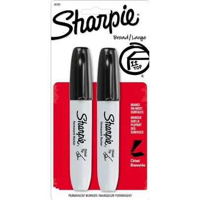 Chisel Tip Black Sharpie 2Pk