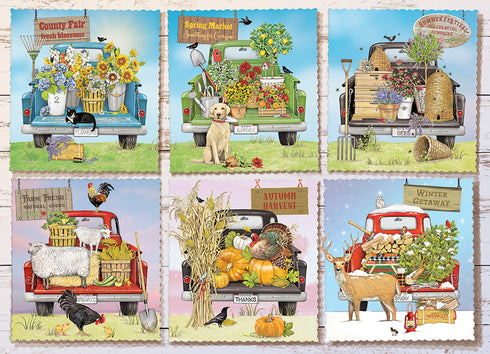 FARMER'S MARKET TRUCKS 1000 PIECE COBBLE HILL PUZZLE - LAKE-THOMPSON. MARY
