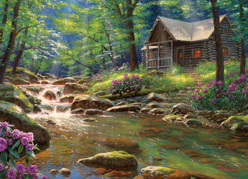 FISHING CABIN 1000 PIECE COBBLE HILL PUZZLE - KEATHLEY. MARK