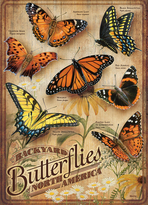 BACKYARD BUTTERFLIES 500 PIECE COBBLE HILL PUZZLE - MILLETTE. ROSEMARY