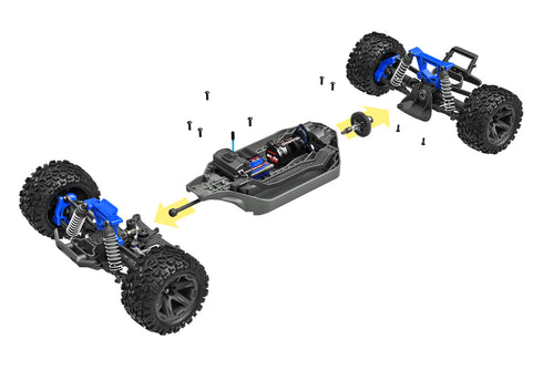 BLUE RUSTLER 4X4 BRUSHLESS 4WD (1/10) - 67164-4-BLUE