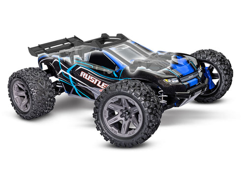 BLUE RUSTLER 4X4 BRUSHLESS 4WD (1/10) - 67164-4-BLUE