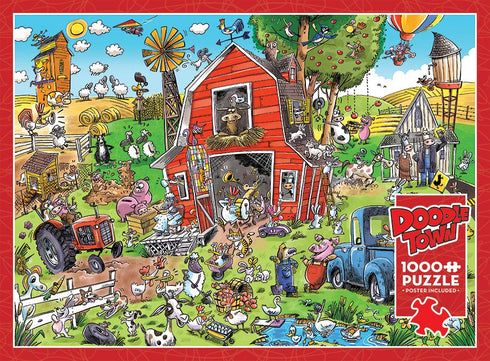 DOODLE TOWN: FARMYARD FOLLY 1000 PC PUZZLE - WHAMOND. DAVE