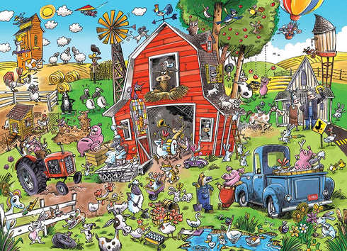 DOODLE TOWN: FARMYARD FOLLY 1000 PC PUZZLE - WHAMOND. DAVE