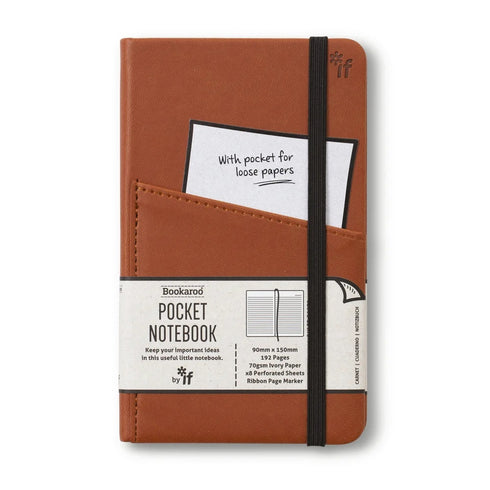 BROWN A6 POCKET NOTEBOOK BY BOOKAROO (LINED)