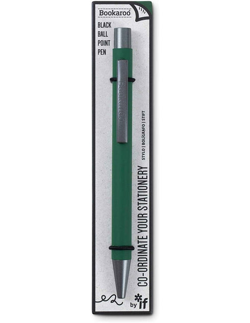 FOREST GREEN BOOKAROO BALL POINT PEN BLACK INK