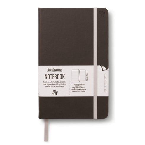 BLACK A5 NOTEBOOK JOURNAL BY BOOKAROO (LINED)