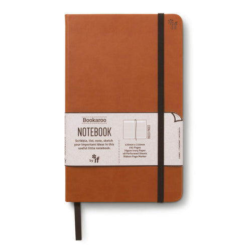 BROWN A5 NOTEBOOK JOURNAL BY BOOKAROO (LINED)
