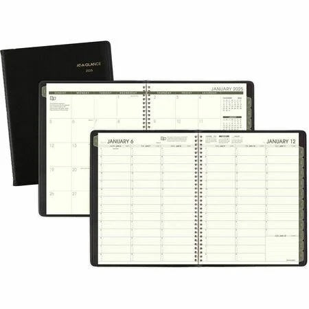 2025 WEEK/MONTH APPOINTMENT BOOK 8 X 11 BLACK