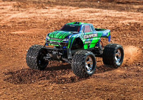 GREEN STAMPEDE 2WD BRUSHLESS HD W/ USB-C RC TRUCK (1/10) - 36254-8-GRN