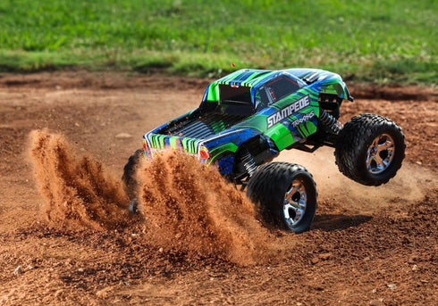 GREEN STAMPEDE 2WD BRUSHLESS HD W/ USB-C RC TRUCK (1/10) - 36254-8-GRN