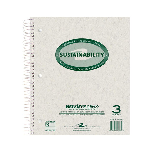 Nb 3 Subject Assorted Colors Spiral Notebook