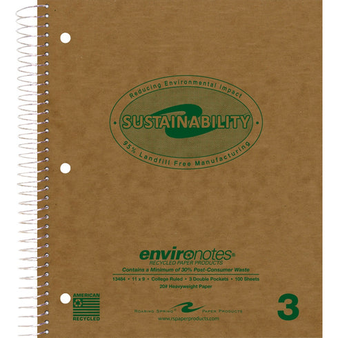Nb 3 Subject Assorted Colors Spiral Notebook