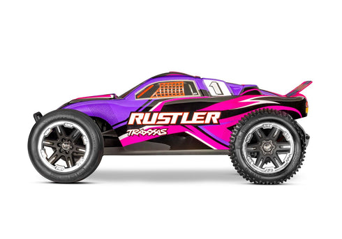 TRAXXAS RUSTLER 2WD STADIUM TRUCK HD W/USB-C (1/10) - 37254-4-PINK