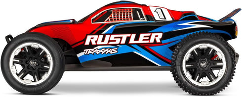 TRAXXAS RUSTLER 2WD STADIUM TRUCK HD W/USB-C (1/10) - 37254-8-RED