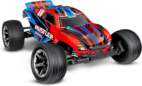 Traxxas Rustler 2WD Stadium Truck HD W/USB-C RC Vehicle (1/10) - Red 37254-8-RED