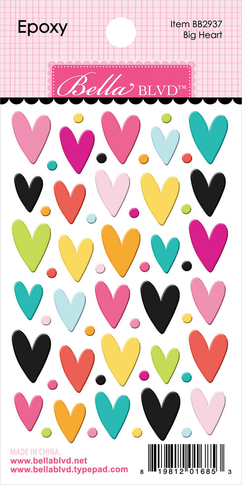 BIG HEART EPOXY STICKERS