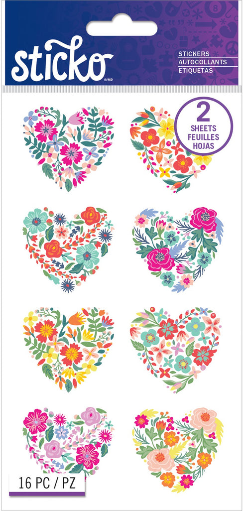 STICKO FLORAL HEARTS