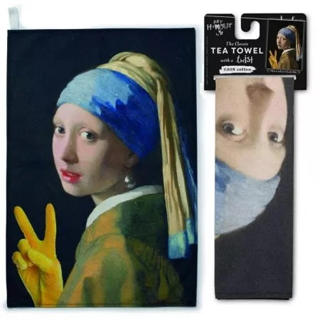 GIRL WITH A YELLOW GLOVE TEA TOWEL