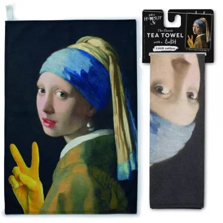 GIRL WITH A YELLOW GLOVE TEA TOWEL