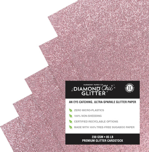Pink Glitter Card Stock