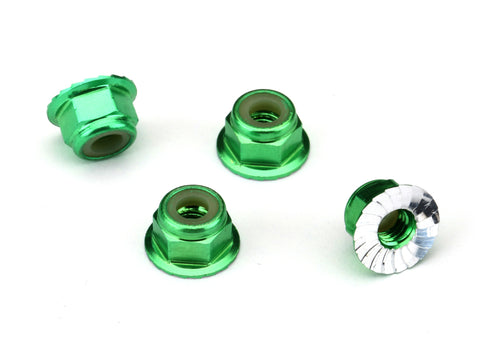 4MM GREEN ALUMINUM LOCK NUTS (4) 1747G