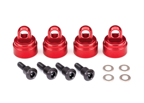 RED ALUMINUM SHOCK CAPS (4) 3767X