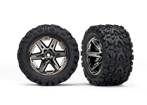 RXT 2.8" BLACK CHROME WHEELS & TALON EXT TIRES (2) 6773X